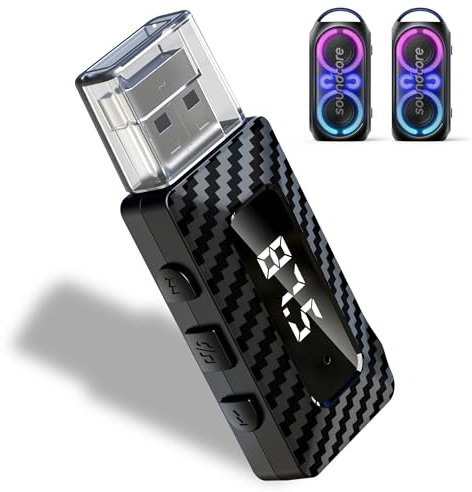 Adattatore Bluetooth USB 5.3 Ricevitore per PC, altoparlanti, autoradio e stereo con 3.5mm AUX