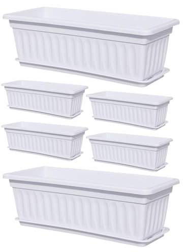 Luckxing Vaso per piante, scatole, scatole per esterni, 6 fori di drenaggio integrati, resistente alle intemperie, accessorio per ortaggi da giardino, balcone, cortile