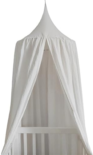 MWAHJU Baldaquino Decorativo for habitación de niños algodón con Dosel for Cama Cortina for Volantes para NiñOs & NiñAs(White02)