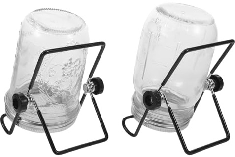 GARIOUANS 2 Set Kit Barattoli Germogliatori in Vetro Coperchi in Acciaio Inossidabile e Supporto Set Completo per Germogli e Semi Ottimale umidità e Spazio Compatto