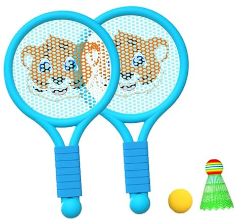 Generic Giocattolo Per Racchetta Da Badminton Per Bambini, Racchetta Da Badminton Per Bambini In Plastica, Leggera, Facile Da Impugnare, Per Parco (tigre blu)