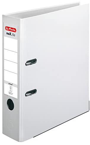 Herlitz 5480710 Ordner maX.file protect A4 (8 cm mit Einsteckrückenschild), weiss