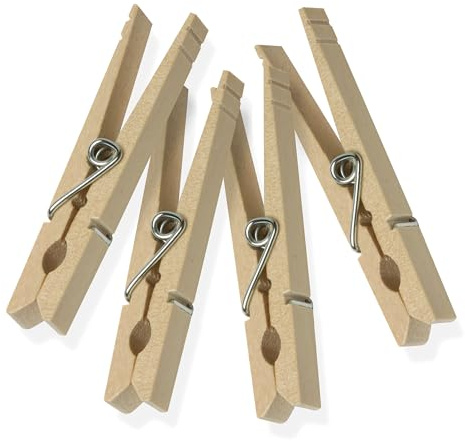 Honey-Can-Do Wooden Clothespins – Heavy-Duty Laundry & Clothes Wood for Crafts, Natural Wood with Strong Grip Pins, Ideal for Drying & Home Organization, 100 per Pack