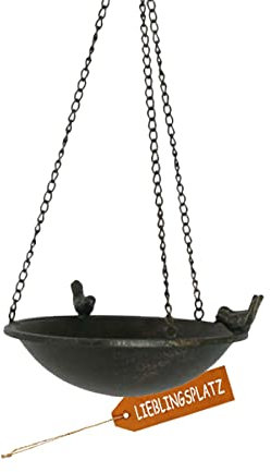 Gartenzaubereien Vogeltränke mit Spatz zum Hängen