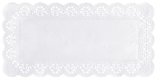 250 Stück Spitzenpapiere, eckig, 34 cm x 17 cm, weiss, Papstar 18760