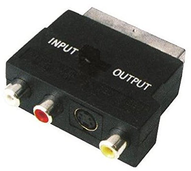 Waytex 20010 Adaptateur péritel 3 x RCA+SVHS F avec Switch entrée/Sortie Noir
