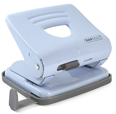 Rapesco 1359 Perforadora Metálica de 2 Agujeros 825, 25 Hojas de Capacidad, Celeste