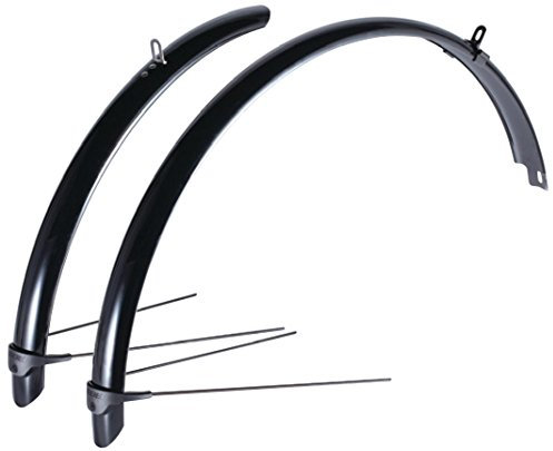 BBB Cycling Fahrrad CityGuard Schutzblech-Set Vorn und Hintern | MTB Urban Rennrad Kinder, Schwarz, 24