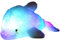 Zinsale 7 Farbwechsel LED aufhellen Gefülltes Delphin Spielzeug Plüsch Kissen Plüschtiere Nachtlicht (Blau, 45cm)