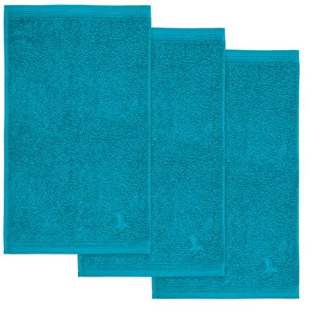 möve Superwuschel Gästetuch 30 x 50 cm aus 100% Baumwolle, lagoon 3er Set