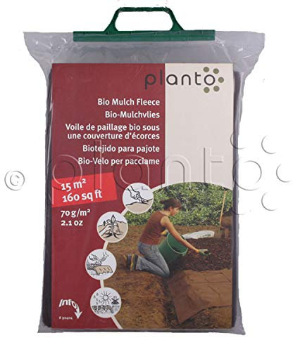 planto Bio Unkrautvlies Mulchvlies Unkrautfolie Premium Gartenvlies extrem reißfest und wasserdurchlässig sehr hohe UV-Stabilisierung (1er Pack = 15m²)