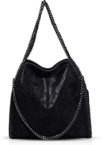 ZIYUEZIKUN Sacs à bandoulière pour femmes dames chaîne, décontracté, grand, Hobo (noir)