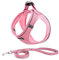 Suredoo Hundegeschirr mit Leine Anti Zug Geschirr Reflektierend Brustgeschirr für Kleine Hunde, Haustiere, Welpen, Katzen (Rosa, L)