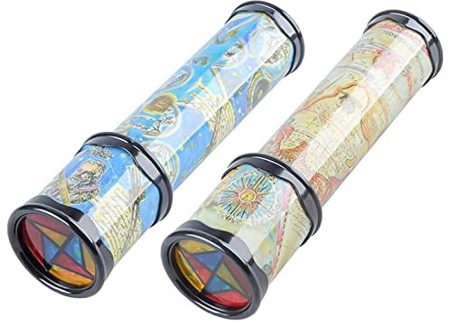 DMZK 2 Stück Kaleidoskop Kinder, Kaleidoscope Dehnbares Drehbar, Klassisches Papier Kaleidoskop Spielzeug Magisches Pädagogisches Spielzeug Geschenk für Jungen Mädchen