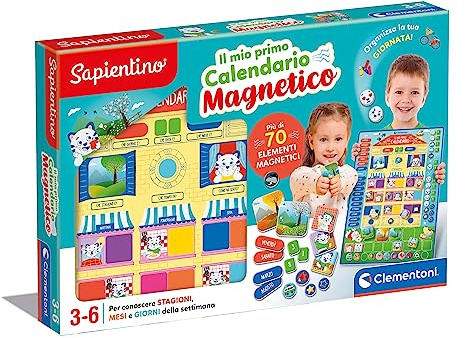 Clementoni - 16405 - Sapientino - Il Mio Primo Calendario Magnetico - Gioco Educativo 3 Anni, Tabellone Magnetico Apprendimento Stagioni, Mesi, Giorni, Calendario Bambini, Didattico, Made in Italy