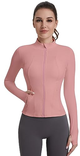 VUTRU Zip UP Athletic Jacket Lightweight Yoga Jacket Workout Running Jacekts for Women Cropped Jacekt with Pockets