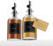 Greymount ® Ölspender Set - 2er Pack 500ml Ölflasche aus Glas mit Ausgießer Schwarz für Olivenöl, Essig und mehr | Auslaufsicher und Tropffrei | Inklusive 27 Etiketten und Trichter