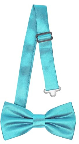 Laddheid barn pojkar fluga – förbunden, justerbart band, glänsande design, perfekt för bröllop, födelsedag, skolstart – hållbar och snygg storlek 10 cm x 5 cm BKS, Turkos, 10cm x 5cm