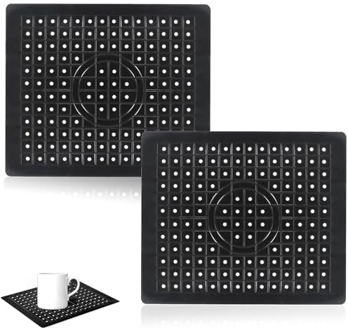 Wonjean 2 Stücke Spülbeckenmatte 31,4 x 26cm, Spülbeckenmatte Gummi Hochtemperaturbeständig, Spülmatte für Abtropfen von Küchenutensilien, Obst, Gemüse und Geschirr verwendet