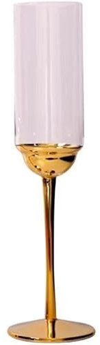copa del santo cáliz, copa del santo cáliz, Exquisita Copa, Copa de champán Dorada Copa de Vino Tinto Modelo de habitación Cristal Europeo Copa de Vino de Burbuja de Moda metálica(5.7cmx26cm)