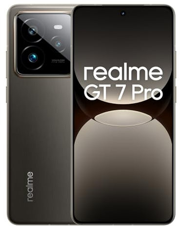 realme GT 7 Pro 5G Smartphone 12+512GB,Snapdragon 8 Elite Procesado,fotocamera istantanea AI da 50MP ultra nitida,display RealWorld Eco da 6,78'' 120Hz su quattro lati,NFC,Dual Sim,Grey