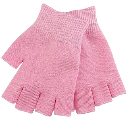HONITANO Spa Gel Handskar För Hydrering Och Fuktgivande Behandling Fingerlösa i Rosa För Mjuk Och Vårdad Hud