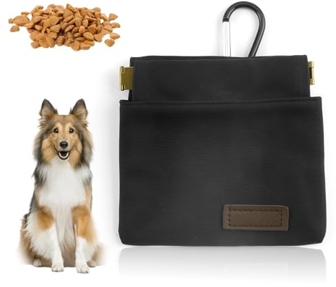 CJMUQHEHH Sac à friandises pour chien - Petit sac à friandises pour l'entraînement du chien - Sac à friandises pour chien - Sac à friandises pour chien - Petit sac à friandises (noir)