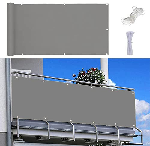 Outdoor Balcony Cladding 0.7 x 8m UV & Wind Protection No Drilling Required Ideal for Railing Patio & Garden Privacy Shield Lightweight & Durable