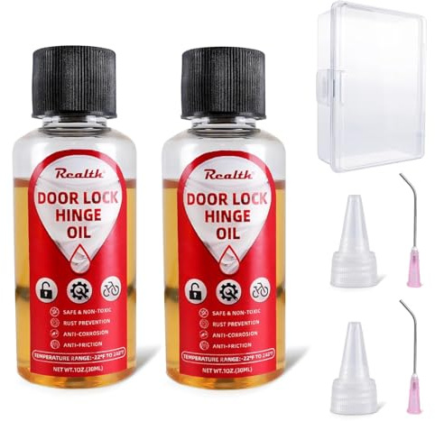Realth Lock Lubricant/Door Lubricant Oil | 60ml with Precision Nozzle | Superior Lubrication for Locks Chains Keyholes Tools | Against Wear and Squeaking