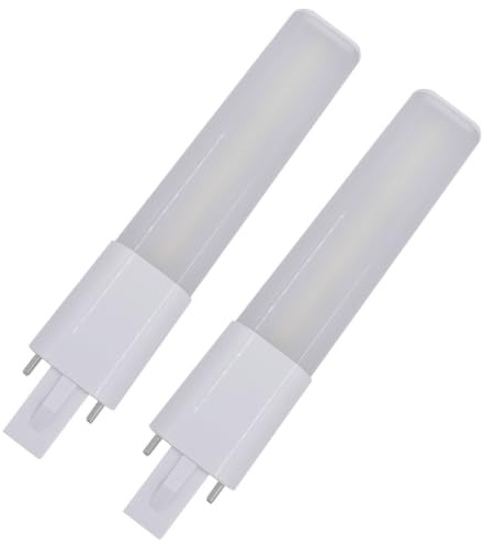 Confezione da 2 lampadine a LED G23, lampadine a 2 pin - Tubo LED orizzontale 360° senza sfarfallio per lampada da lettura, lampade da scrivania, luce notturna da tavolo, bianco freddo, lampadina