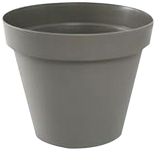 EDA - Pot de Fleur Rond Toscane Ø 30 cm - Volume 10 L - Ø 29,5 x H.24 cm - Taupe