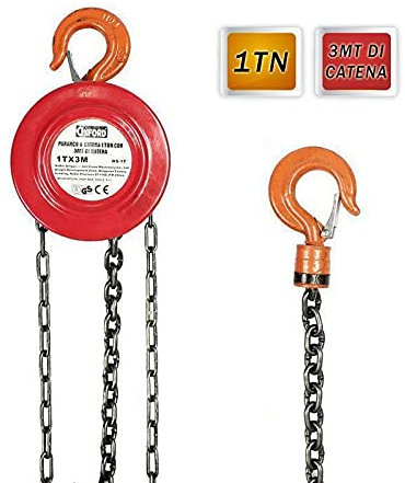 ARGANO A CATENA MANUALE 3MT 1TON PARANCO SOLLEVATORE