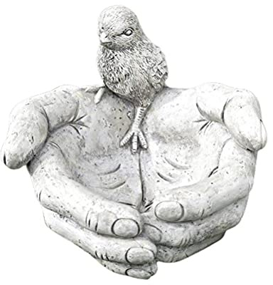 Fågelmatare, handformad fågelmatare, kreativt fågelbad, utomhus trädgårdsdekorationer, för uteplats veranda gångväg gård