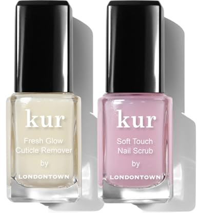 LONDONTOWN Clean Up Cuticles Set – Exfoliate Dry Skin & Remove Buildup with Fresh Glow Cuticle Remover and Soft Touch Nail Scrub for Smooth, Refreshed Nails 4 fl oz