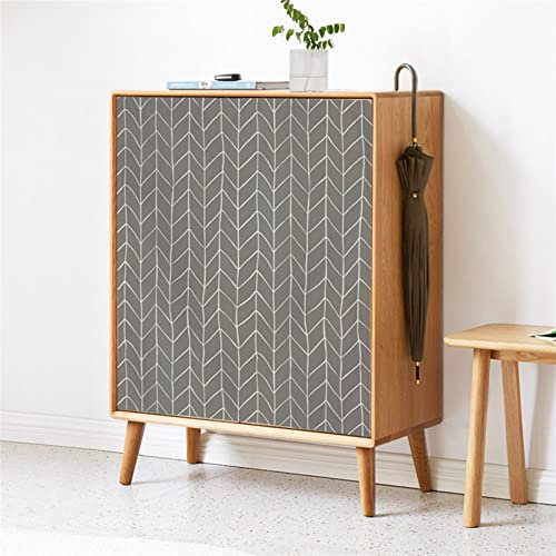 LIVEINU Schrankvorhänge für Küche, Kleiderschrank, Badezimmer, Staubdichter Vorhang für Regale, Wandpaneele, hängende Tür, Japanische Noren, Klettverschluss 70cm B x 100cm H Geometrisches Grau