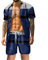 2023 Herren Hemd Shorts Set Hawaii Blumen Bedrucktes Freizeitanzug Mode Floral Stehkragen T-Shirt + Kurze Hose Zweiteiler Sommer Trainingsanzug Button Down Kurzarmhemd Strandshorts(Blue,XL)