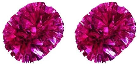 Hellery 2 Pompon da Cheerleader, Pompon Professionali con Manico, Accessori per Cheerleading per Giochi, Cerimonie E Scuole, Rosa Rossa
