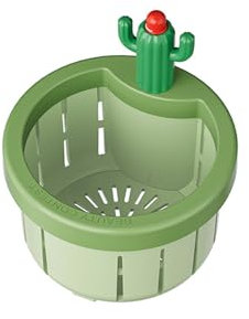 Dafape Crépine de Vidange d'évier de Cuisine Cactus, Filtre d'évier Bouchon de Collecteur de Déchets Panier de Vidange Automatique Pressable pour la Maison de Nourriture Mignon (Vert)