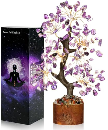 Vicloon Ametista Albero della Vita, Albero di Cristallo, Cristalli Curativi, Fengshui Ornamento, Guarigione Meditazione Reiki Portafortuna Regalo, Home Office Decorazione