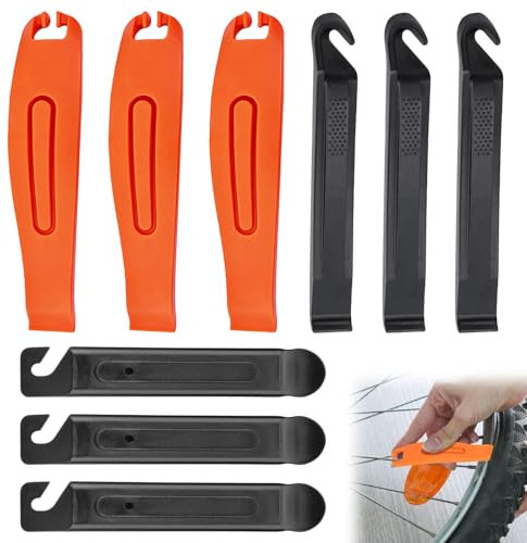 Pluvyze 6 Stück Fahrrad Reifenheber Fahrradschlauch Wechsel Werkzeug Fahrradreifen Reparaturset Tragbarer Reifenwechsler Geeignet zur Reparatur von Fahrradreifen