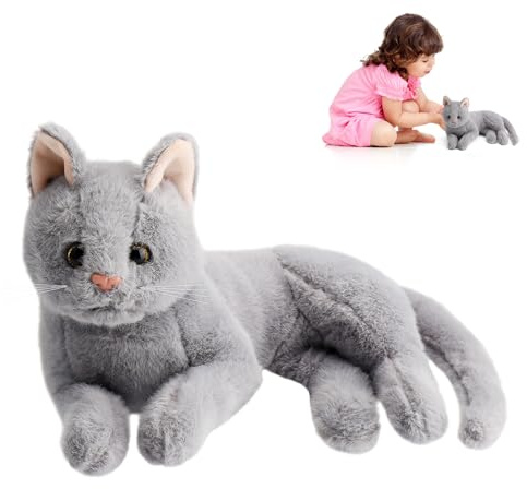 APOMOONS peluche realista de gato, juguete para niños y niñas, regalo para cumpleaños o día del niño