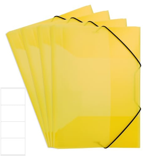 4 Sammelmappe A4, Postmappe aus Kunststoff Transluzent Dokumentenmappe