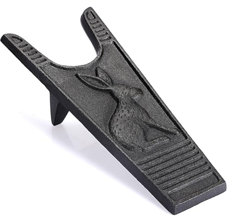 SUMTree Cast iron Boot Jack Boot Remover for Regular Shoes, Boots, Oversize Footwear, Boot Scraper Outdoor, Welly Boot Rack, Boot Puller Welly Remover, Bunny Pattern, Dark-Brown, 26.5 * 11 * 7.4cm