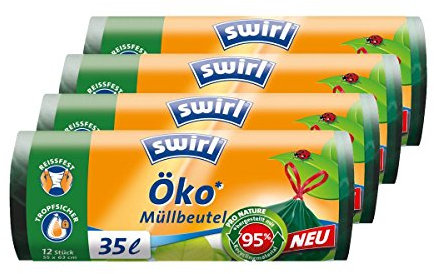 Swirl Öko Müllbeutel 35L 12 STK./ Rolle mit Zugband (4er Pack)