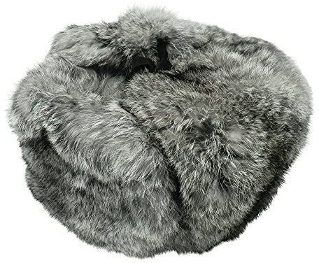 Cappello Colbacco in Pelliccia di Coniglio Colore Grigio. Taglia L