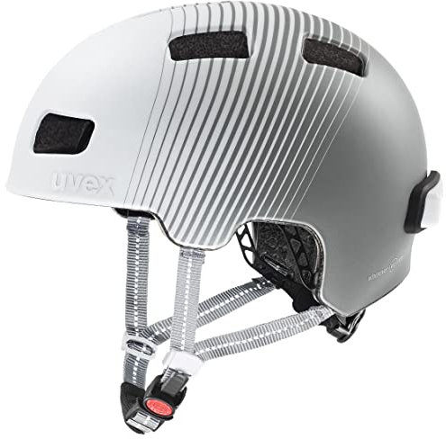 uvex city 4 Women's Edition - leichter City-Helm für Damen - inkl. LED-Licht - individuelle Größenanpassung - white-grey matt - 51-55 cm