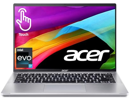 Acer Swift Go Intel Evo Thin & Light Premium Laptop 14 1920x1200 100% sRGB Touch Screen Display Intel Core i7-1355U Intel Iris Xe 16GB LPDDR5 512GB Gen 4 SSD SFG14-71T-72QV