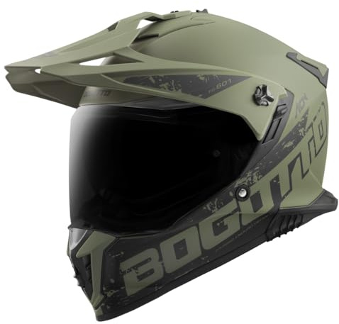 Bogotto FG-601 Glasfiber Enduro Hjälm (Green Matt,L)