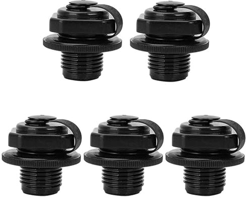 Valve Spirale de Gonflage,Valve Bateau Pneumatique en ABS avec Bouchon Universelle Valve d'Inflation pour Bateau Gonflable Kayak Radeau Matelas Matelas pour Bateau Radeau Canot Gonflable, Noir,5PC