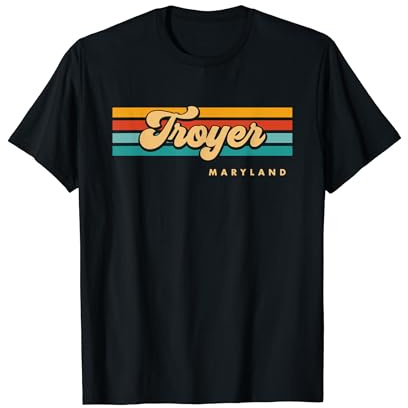 Vintage Sunset Stripes Troyer, Maryland T-Shirt